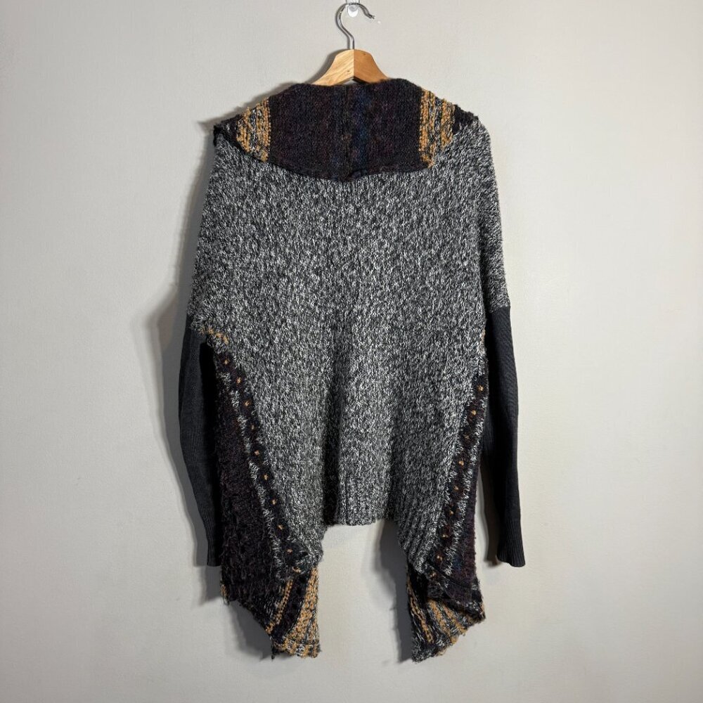 BKE Open Weave Knit Cardigan Sweater Women's Large Eclectic Grandpa Western Wool - Picture 4 of 15